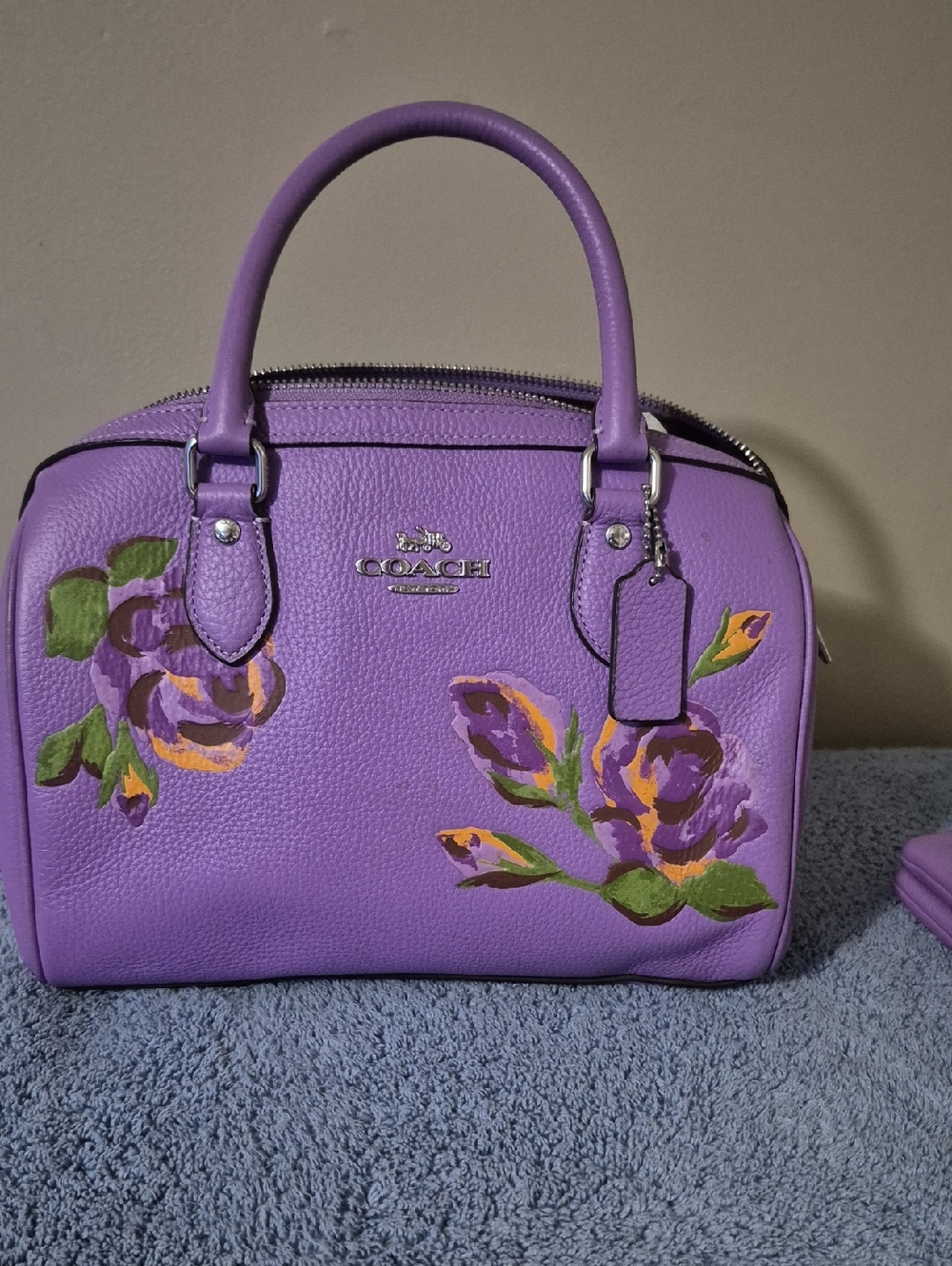 Coach Purple Floral Dome Satchel